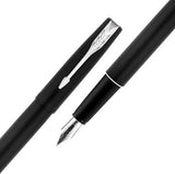 Parker Frontier Fountain Pen – Matte Black with Chrome Trim