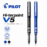 Pilot Hi-Tecpoint V5 Rollerball Pen – Blue & Black | Refillable Liquid Ink