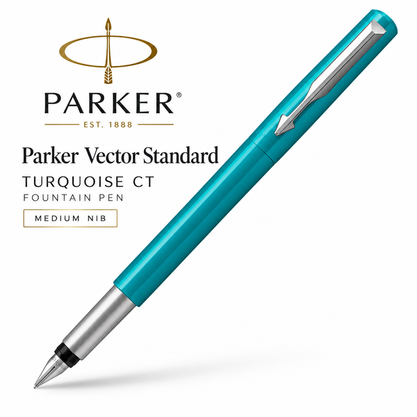 Parker Vector Standard Turquoise CT Fountain Pen – Medium Nib