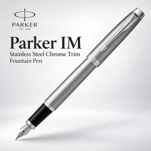 Parker IM Stainless Steel Chrome Trim Fountain Pen