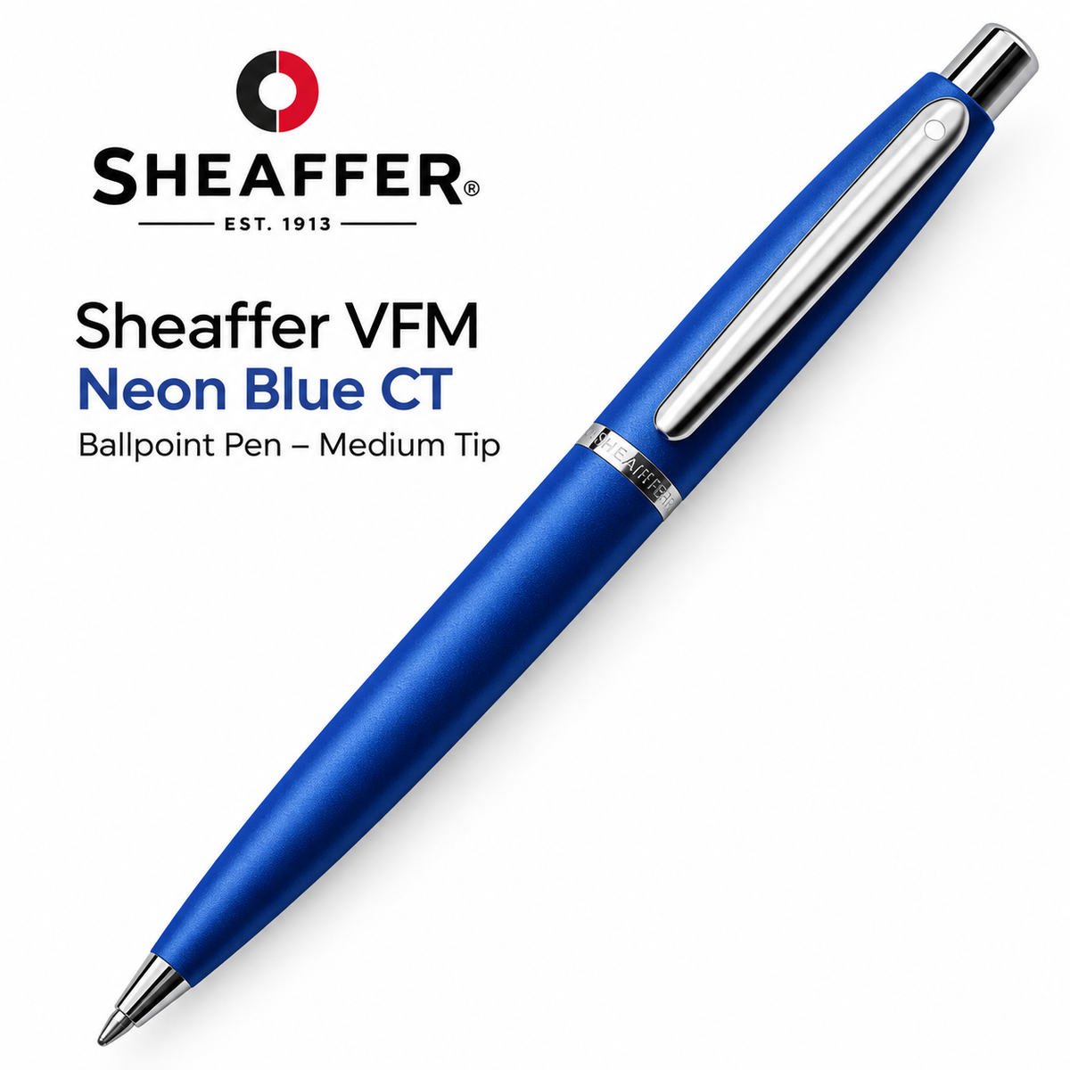 Sheaffer VFM Neon Blue CT Ballpoint Pen – Medium Tip