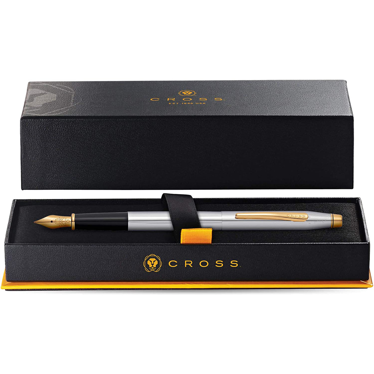 Cross Classic Century Refillable Fountain Pen Medium Nib Brushed Chrome