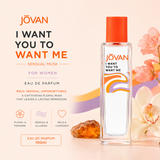 Jovan I Want You to Want Me sensual musk EDP 100ml, women's fragrance bottle