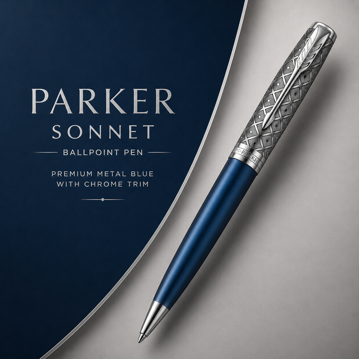 Parker Sonnet Ballpoint Pen – Premium Metal Blue with Chrome Trim | Premium Ballpoint Pen