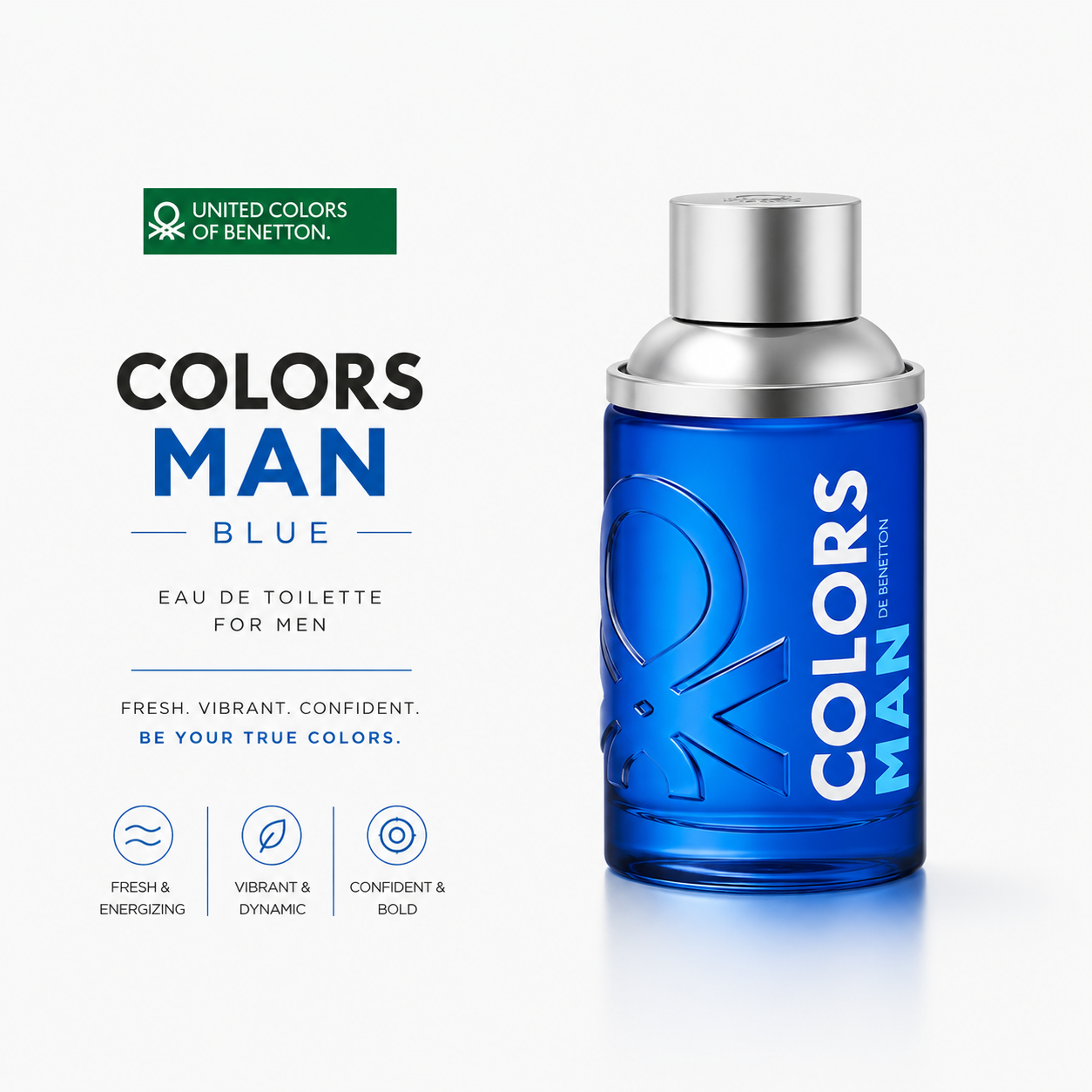 Benetton Colors Man Blue Eau De Toilette For Men 100ml