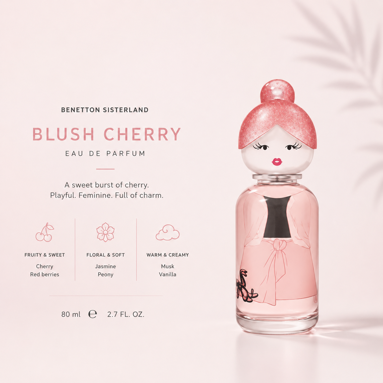 Benetton Sisterland Blush Cherry Eau de Parfum for Women – 80ml