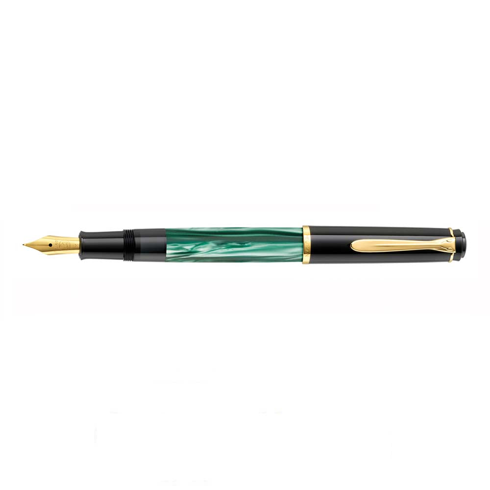 Pelikan Classic M200 Fountain Pen – Green-Marbled | Medium Nib