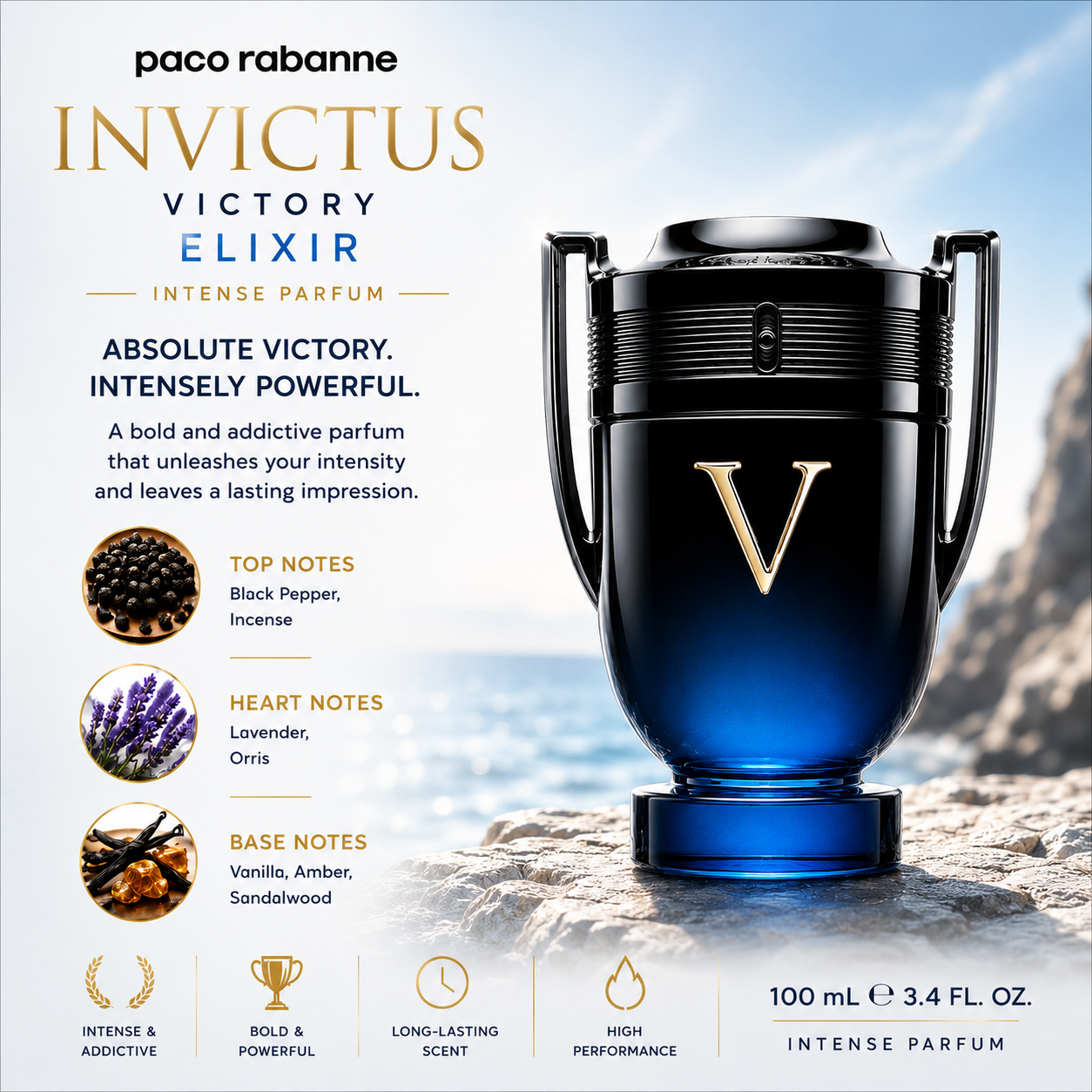 Paco Rabanne Invictus Victory Elixir Parfum Intense for Men – 100ml