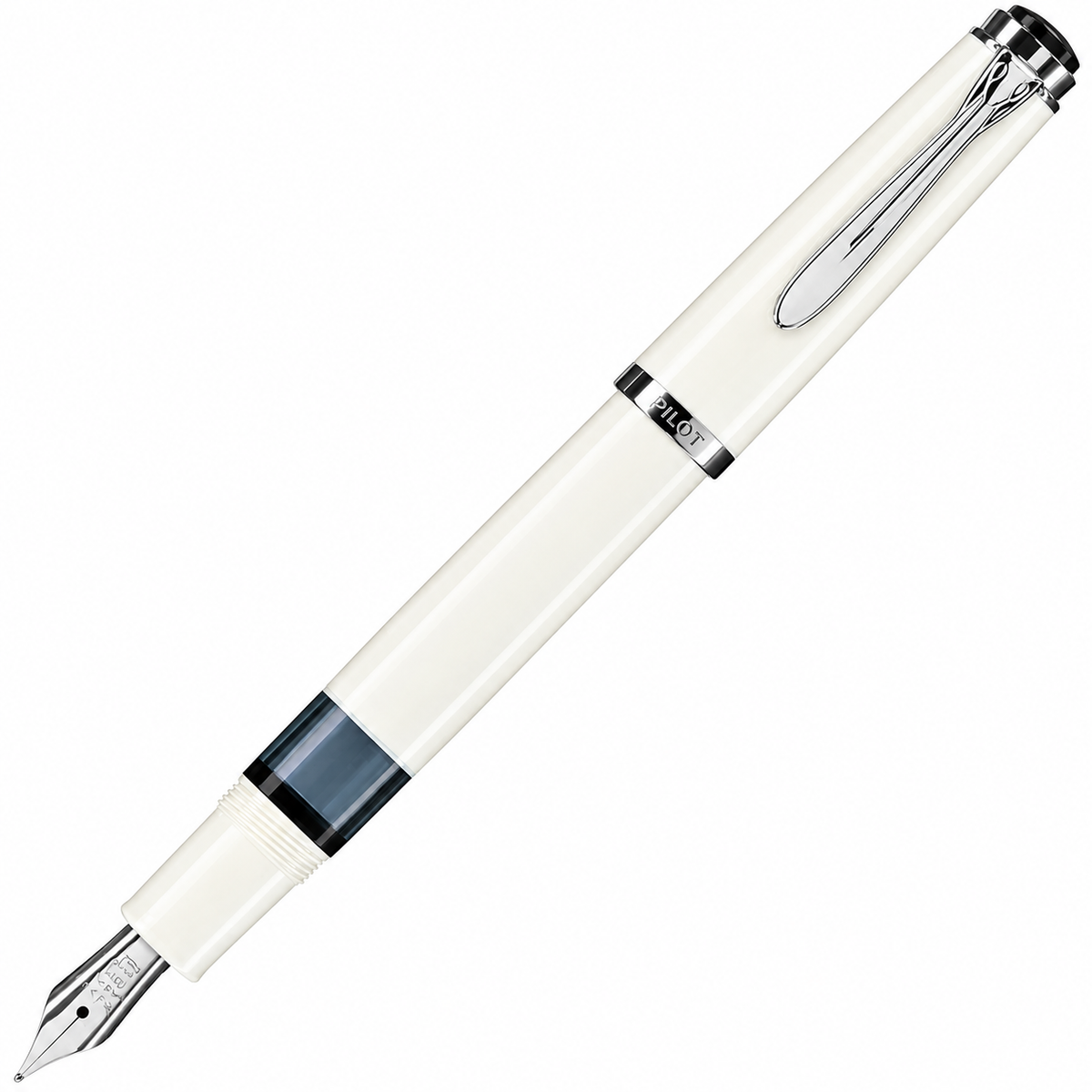 Pelikan Classic M205 Fountain Pen – White & Silver | Piston Filler | Made in Germany