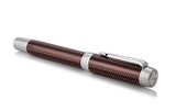Parker Duofold Prestige Burgundy Chevron CT Fountain Pen – 18K Solid Gold Two-Tone Rhodium-Plated Nib
