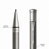 Parker Duofold Prestige Ruthenium Chiselled CT Ballpoint Pen – Ruthenium-Plated with Palladium Trim