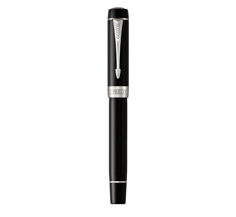 Parker Duofold Classic Black CT Rollerball Pen – Palladium-Plated Trim