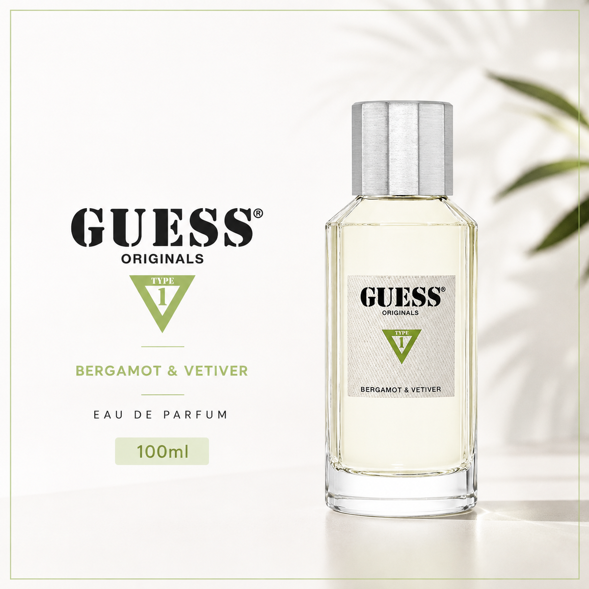 GUESS Originals Type 1 Bergamot Vetiver Eau de Parfum – 100ml