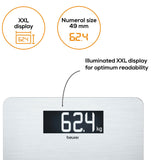 Beurer GS 405 digital bathroom scale, stainless steel weighing scale, additional angle