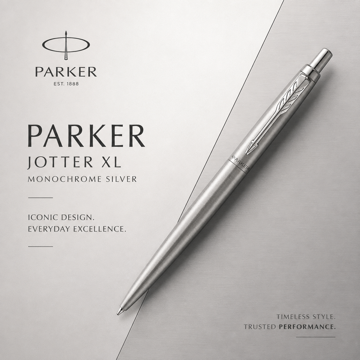 Parker Jotter XL Monochrome Silver Ballpoint Pen