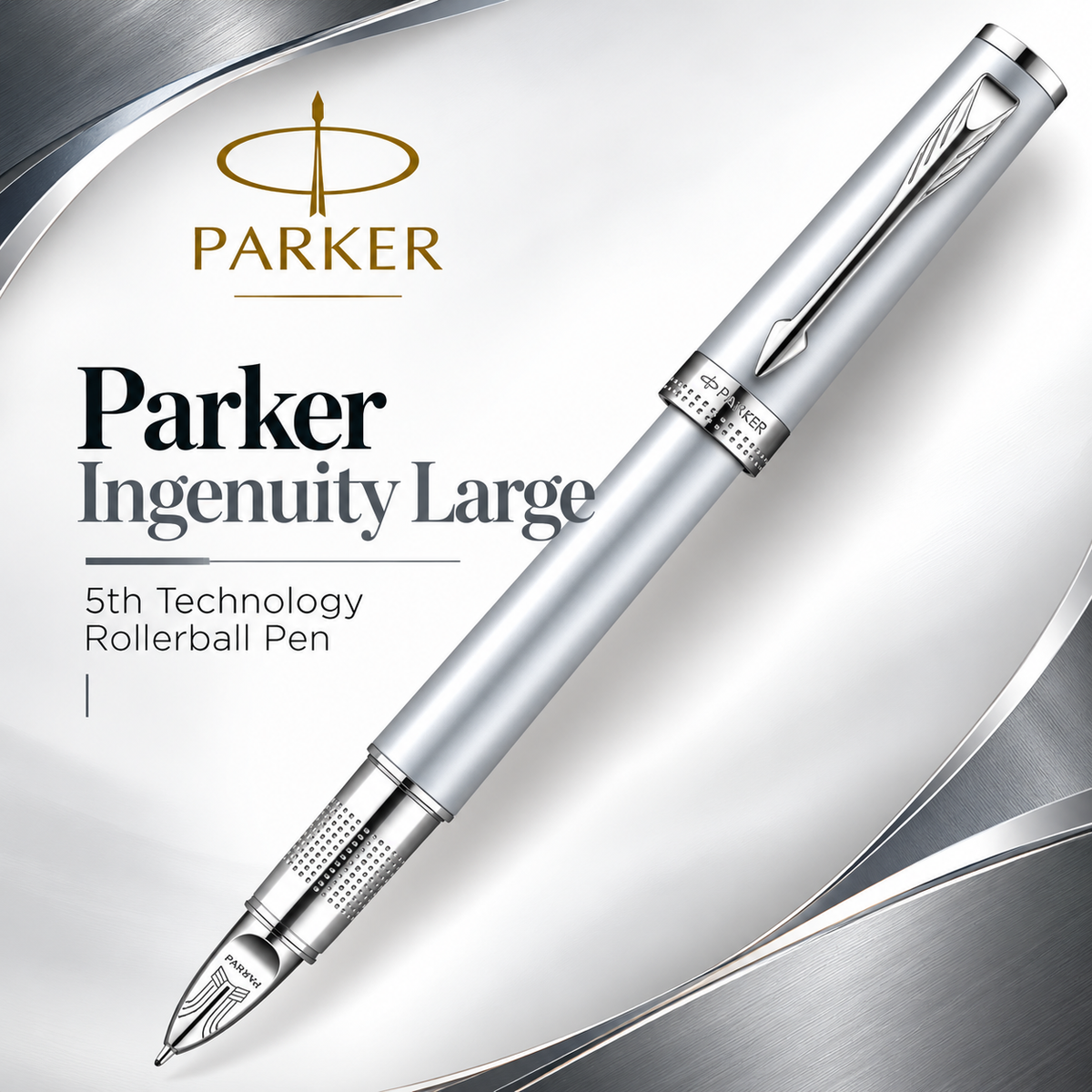 Parker Ingenuity Large 5th Technology Rollerball Pen | Chrome CT, Fine