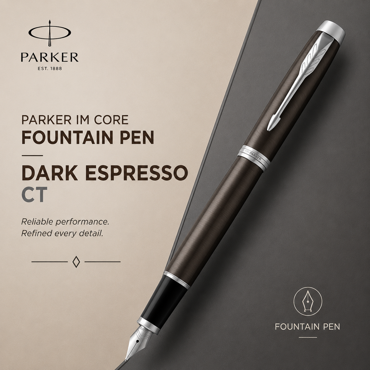 Parker IM Core Fountain Pen – Dark Espresso CT