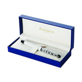 Waterman Expert Deluxe Fountain Pen – White with Chrome Trim (18K Gold Nib)