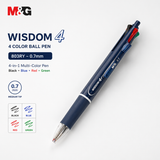 M&G Wisdom 4 Color Ball Pen 803RY – 0.7mm Medium Tip | 4-in-1 Multi-Color (Black, Blue, Red, Green)