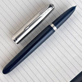 Parker 51 Rebirth Fountain Pen – Midnight Blue with Chrome Trim | Premium Fountain Pen