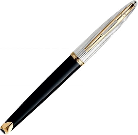 Waterman Carène Fountain Pen – Black Deluxe with Gold Trim (18K Gold Nib)