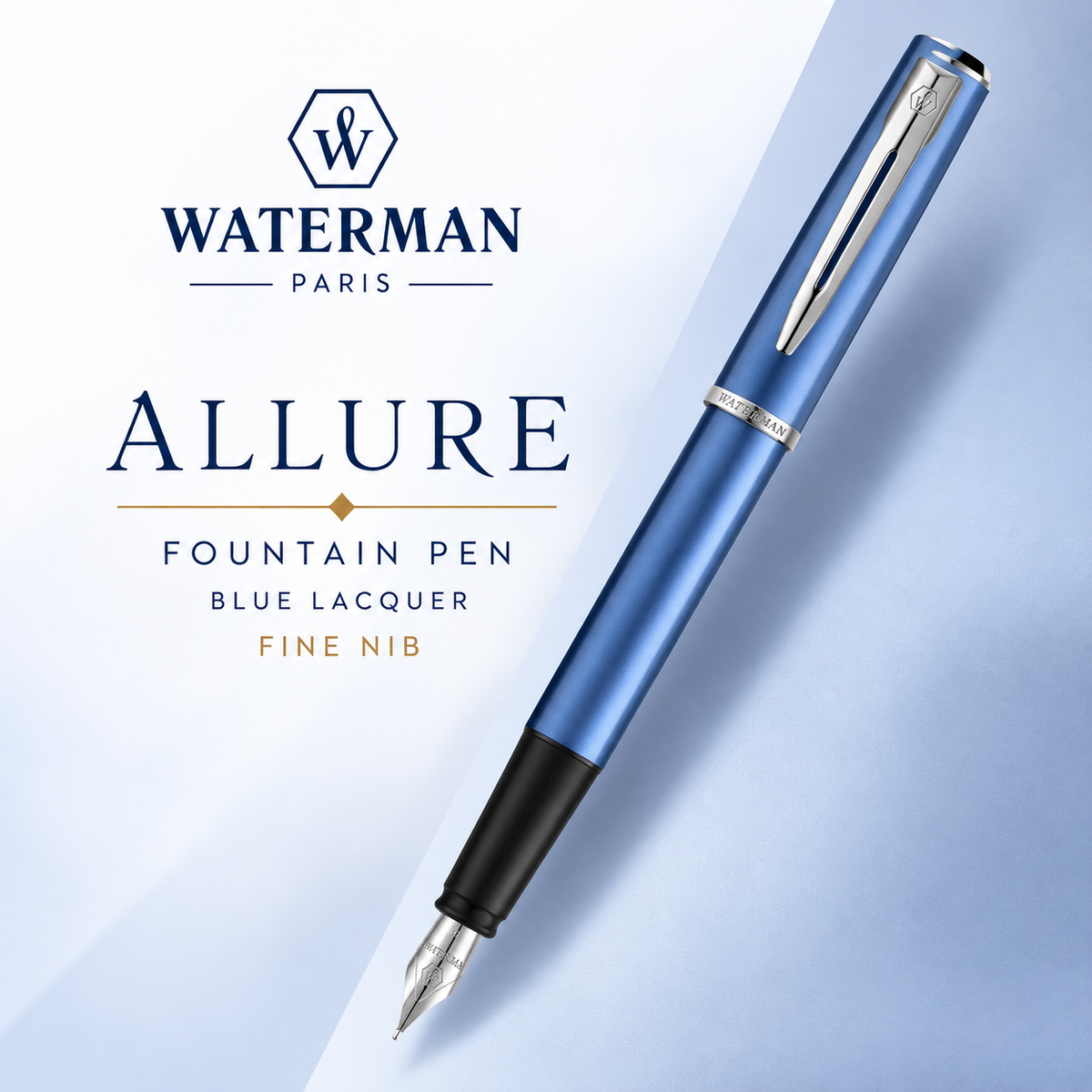 Waterman Allure Fountain Pen – Blue Lacquer Fine Nib
