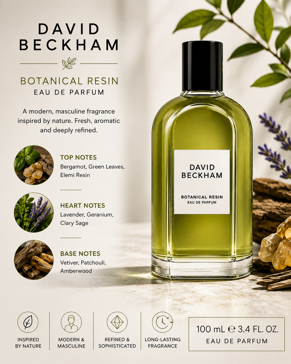 David Beckham Botanical Resin Eau de Parfum – 100ml