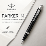 Parker IM Premium Ballpoint Pen – Matte Black with Chrome Trim