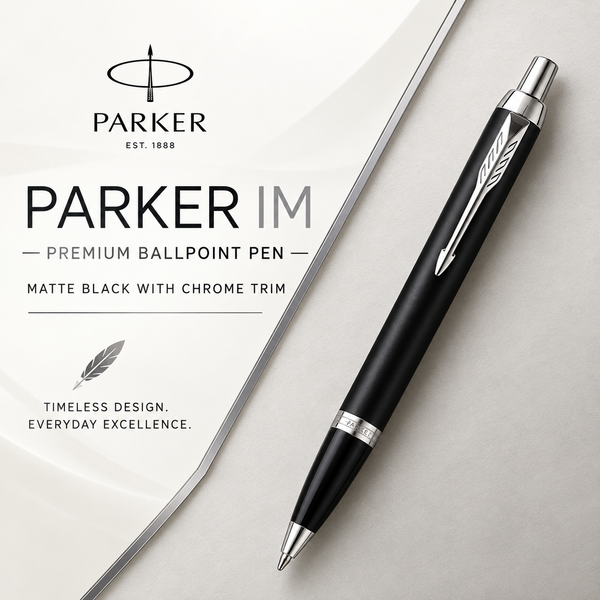 Parker IM Premium Ballpoint Pen – Matte Black with Chrome Trim