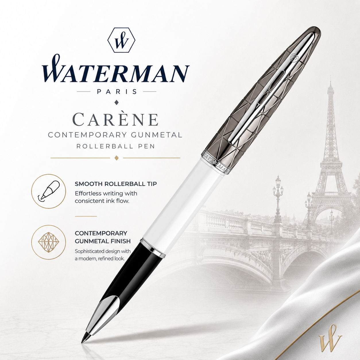 Waterman Carène Contemporary Gunmetal Rollerball Pen