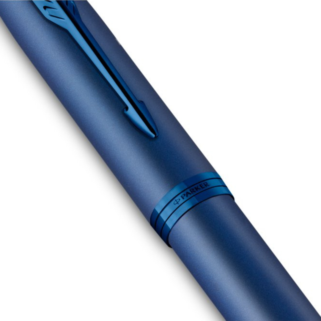 Parker IM Monochrome Blue Fountain Pen – Matching Blue Trim