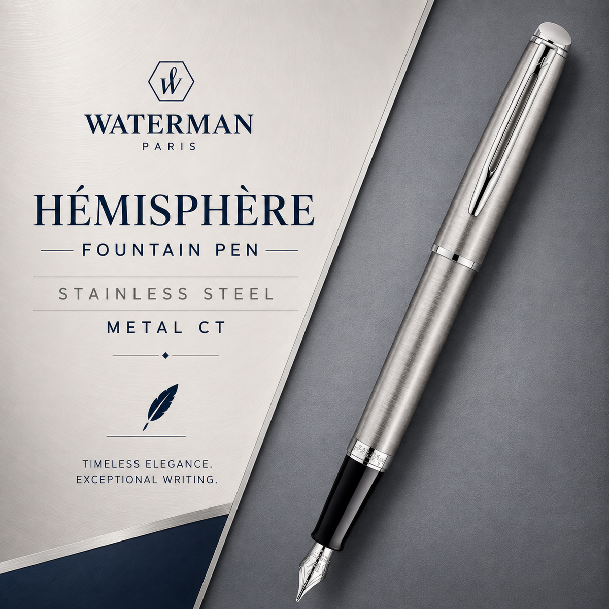 Waterman Hémisphère Stainless Steel Fountain Pen – Metal CT