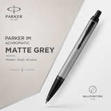Parker IM Achromatic Matte Grey Ballpoint Pen with Black PVD Trim