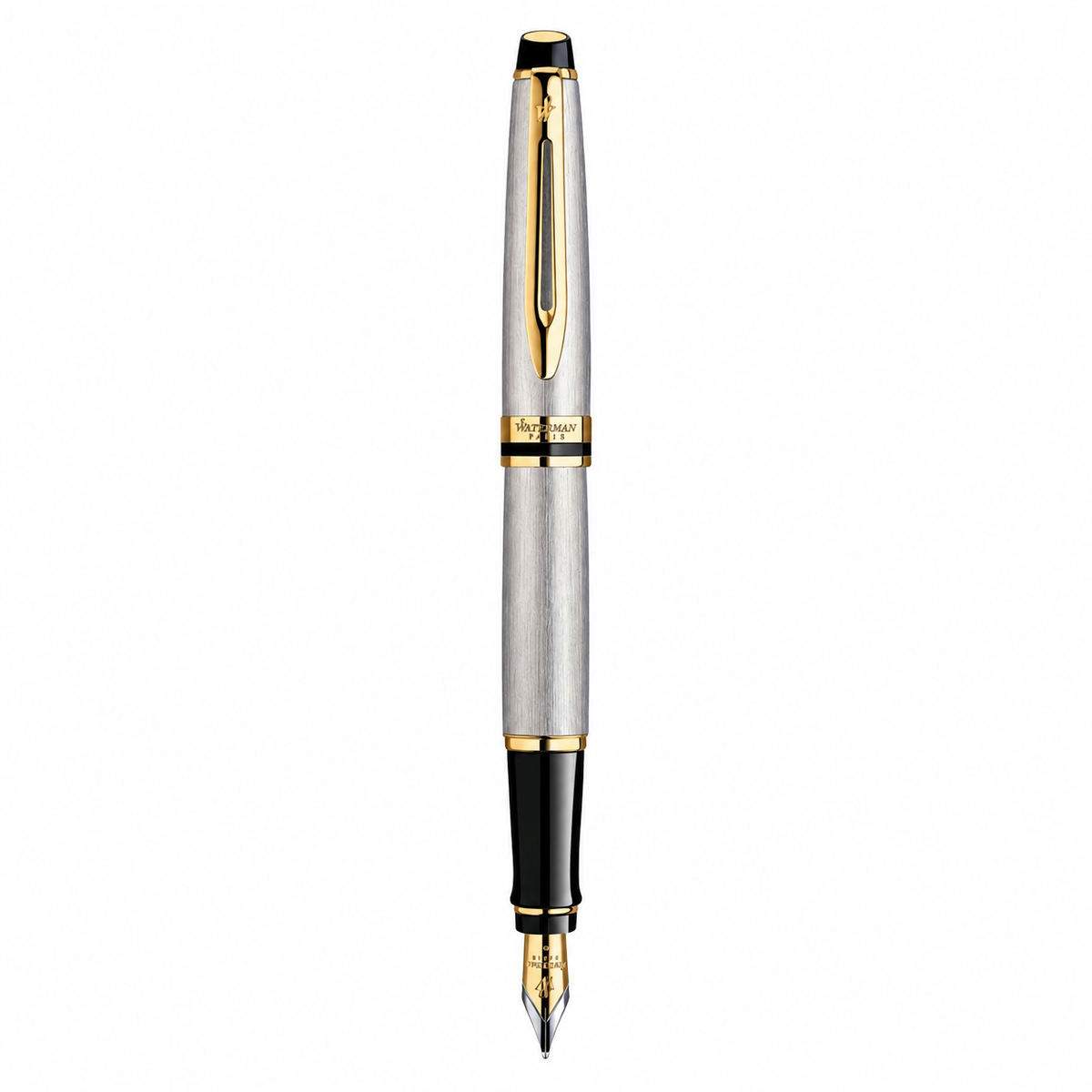 Waterman Expert Fountain Pen – Stainless Steel with Gold Trim