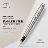 Parker IM Stainless Steel Chrome Trim Fountain Pen