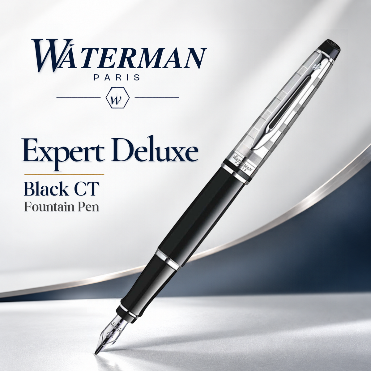 Waterman Expert Deluxe Black CT Fountain Pen – Premium Writing Instrument