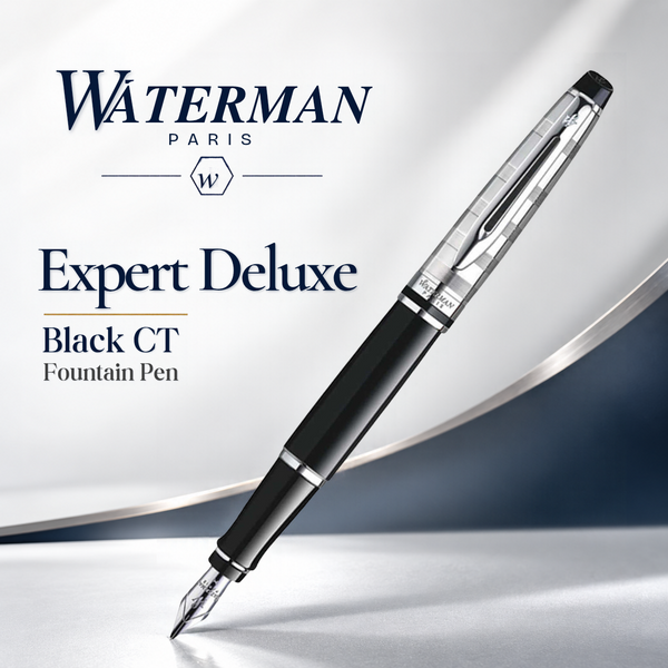 Waterman Expert Deluxe Black CT Fountain Pen – Premium Writing Instrument