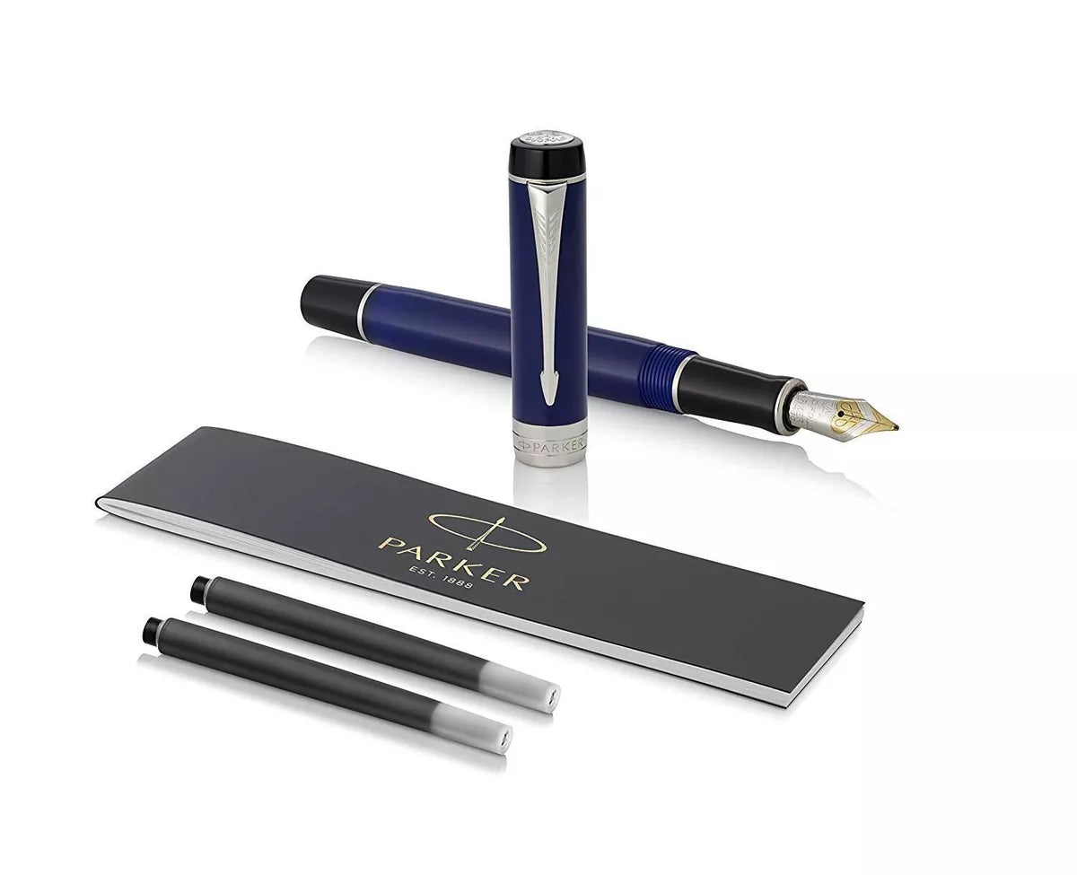 Parker Duofold Centennial CT Fountain Pen – Classic Blue & Black Luxury Pen