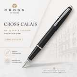 Cross Calais Matte Black Lacquer Fountain Pen – AT0116-14
