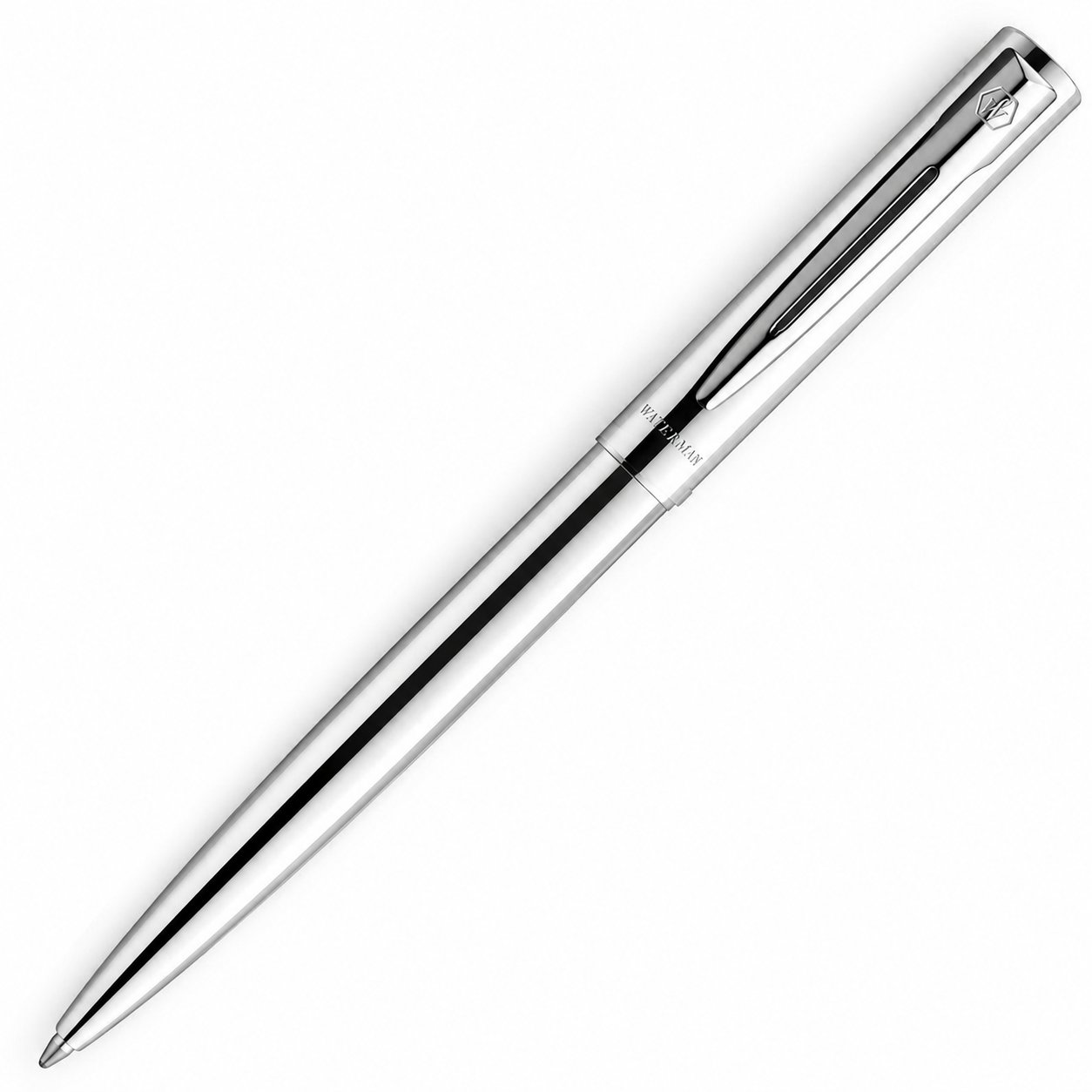 Waterman Graduate Ballpoint Pen – Brushed Stainless Steel | Medium Point | Blue Ink