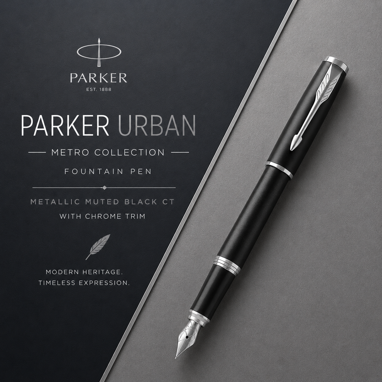 Parker Urban Metro Metallic Muted Black CT Fountain Pen