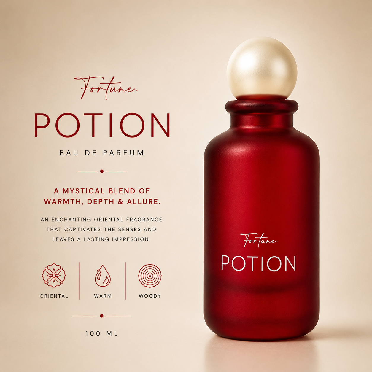 Potion Fortune Eau De Parfum 100ml – Unisex Oriental Fragrance