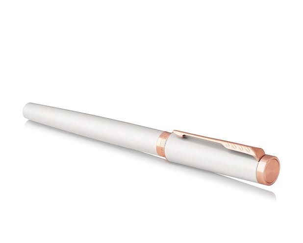 Parker Ingenuity Slim 5th Technology Rollerball Pen | Pearl & Pink Gold Trim, Fine