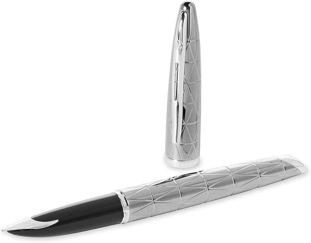 Waterman Carène Contemporary Gunmetal ST Fountain Pen – 18K Solid Gold Rhodium-Plated Medium Nib