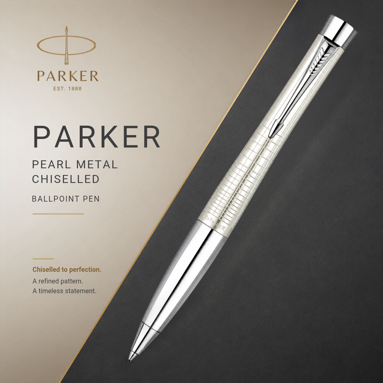 Parker Pearl Metal Chiselled Ballpoint Pen