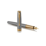 Parker Sonnet Ciselé Sterling Silver Gold Trim Fountain Pen