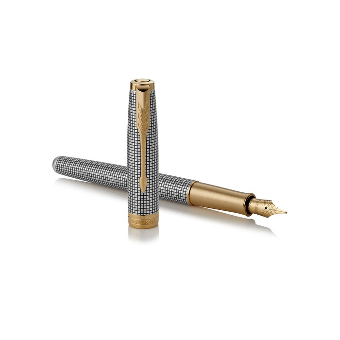 Parker Sonnet Ciselé Sterling Silver Gold Trim Fountain Pen