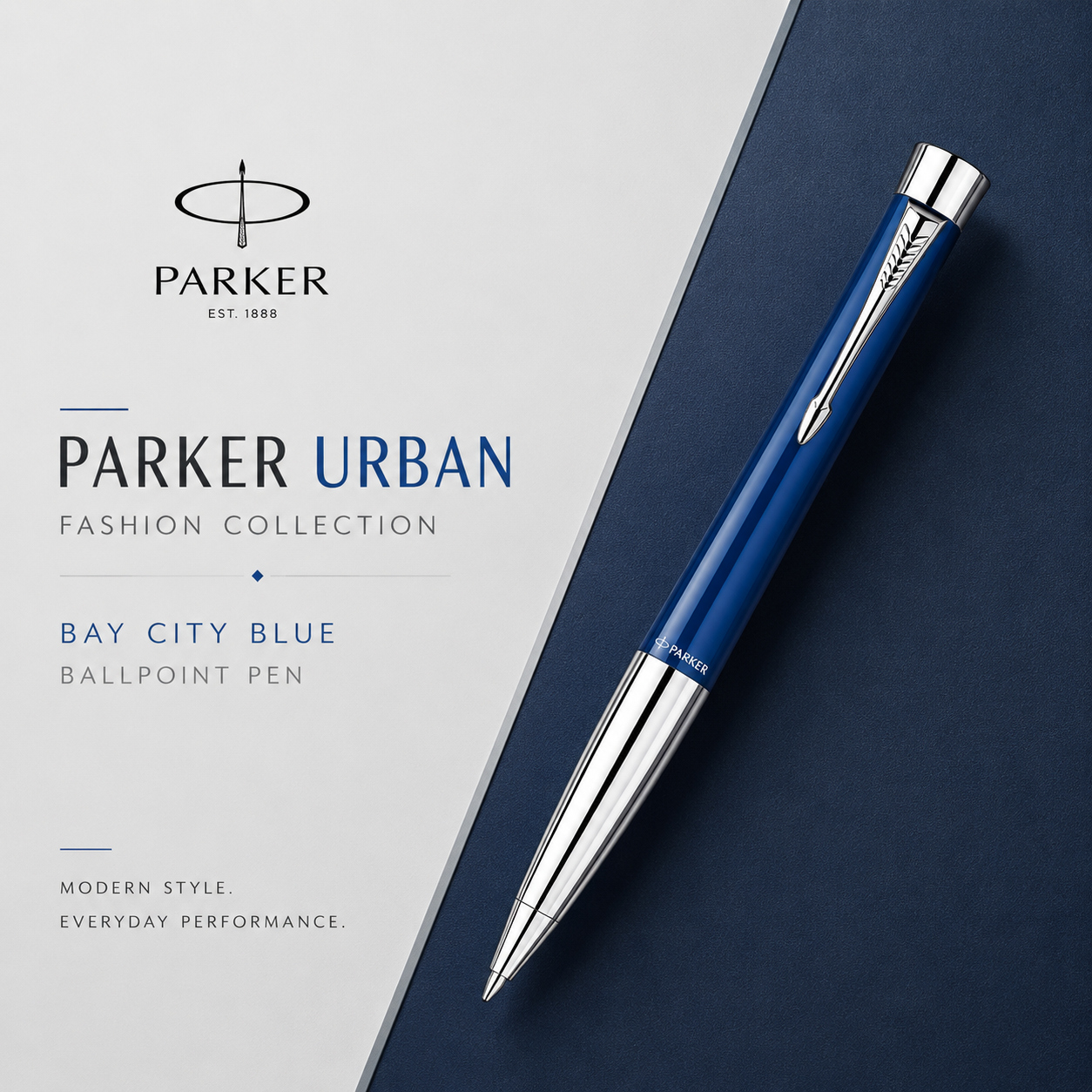 Parker Urban Fashion Bay City Blue Lacquer Ct Ballpoint Pen