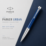 Parker Urban Fashion Bay City Blue Lacquer Ct Ballpoint Pen