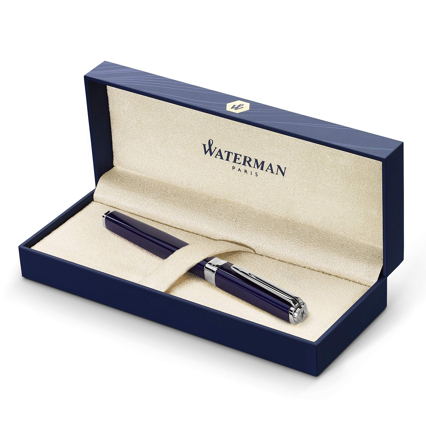 Waterman Exception Slim Blue Fountain Pen | Silver Trim | New | Minor Cosmetic Scratch
